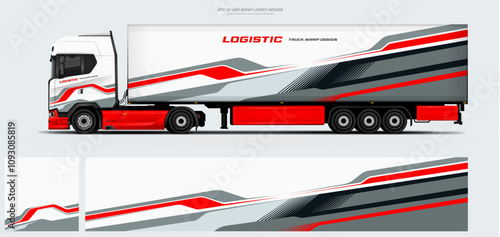 truck and trailer wrap livery design. vector file printing below. branding mockup with racing wrap decal or livery design