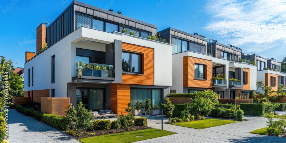 Contemporary Residential Complex with Modular Townhouses and Panoramic Views Contemporary Residential Complex with Modular Townhouses and Panoramic Views