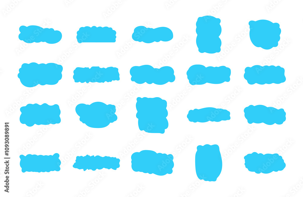 blue Cute cloud Text Box blue Cute cloud Text Box