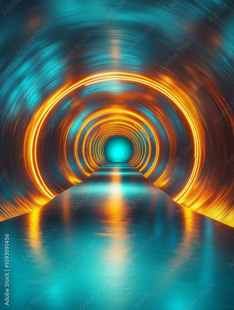 Neon Tunnel of Light - Abstract vibrant tunnel, glowing neon rings, futuristic, energy, pathway. Neon Tunnel of Light - Abstract vibrant tunnel, glowing neon rings, futuristic, energy, pathway.