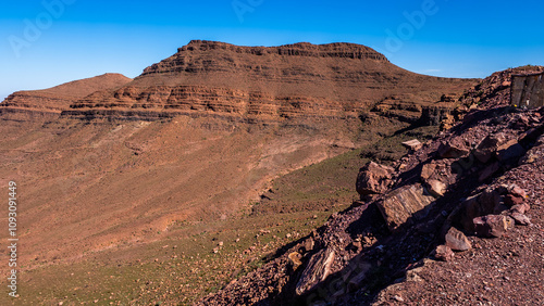 Mountainous scenery of Morocco in the southeast of the High Atlas photo