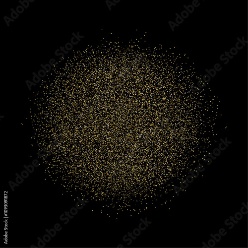 Shiny glittering circle on black background