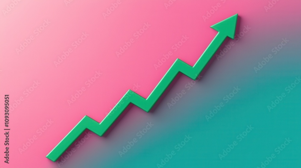 Business Growth Chart with Trend Arrow on Colorful Background Illustrating Success and Progress in Financial and Market Analytics Business Growth Chart with Trend Arrow on Colorful Background Illustrating Success and Progress in Financial and Market Analytics