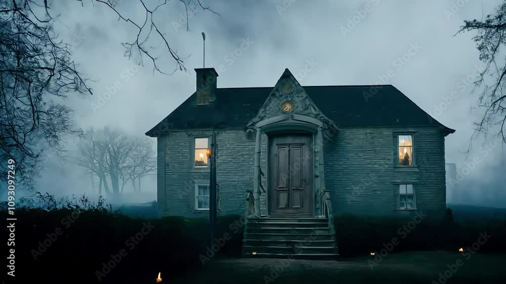 Haunted House Halloween Night Ghost Haunted House Halloween Night Ghost