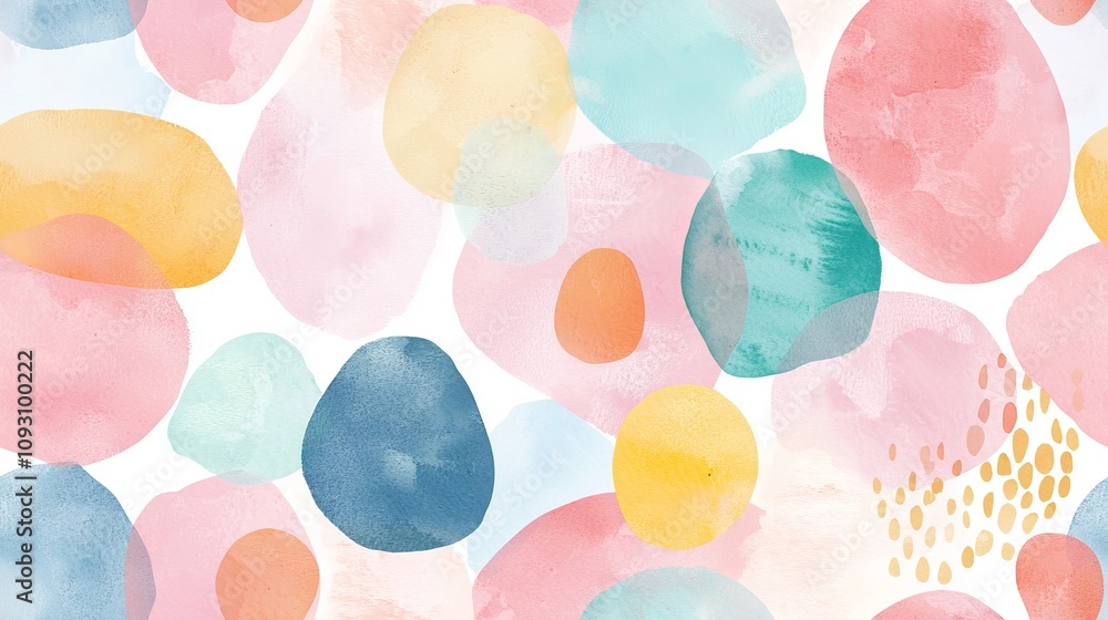 Abstract Watercolor Shapes Pattern - A Vibrant and Playful Design for Your Space Abstract Watercolor Shapes Pattern - A Vibrant and Playful Design for Your Space
