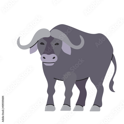 African buffalo icon clipart avatar logotype isolated illustration