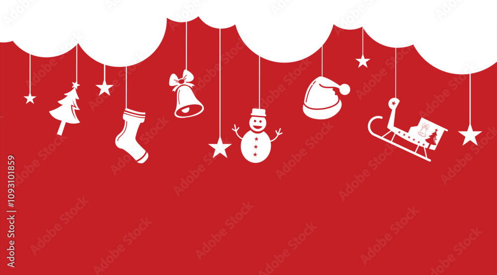 Naklejka premium christmas card with santa claus