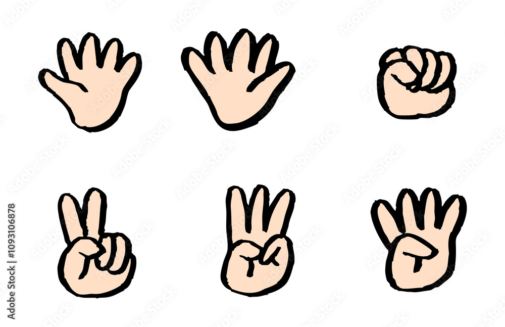 set of hand gestures set of hand gestures