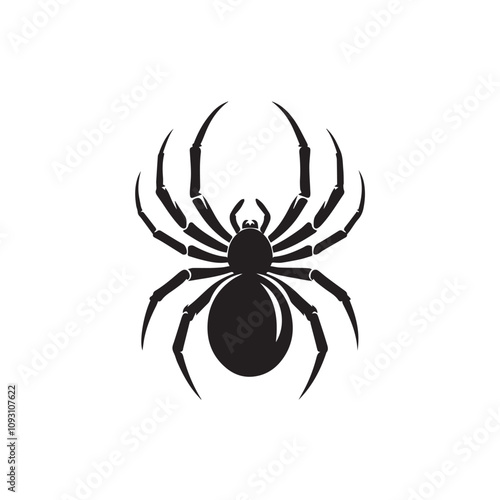 Black Widow spider Silhouette Halloween icon on a white background