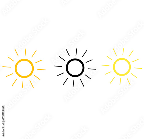 Vector illustration. sun icon set  