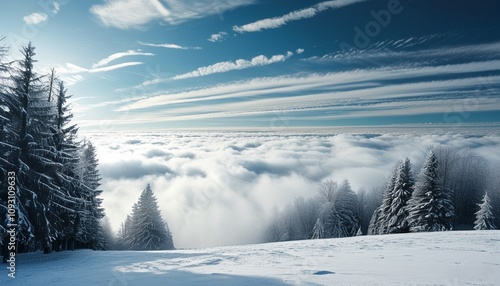 winter landscape with snow