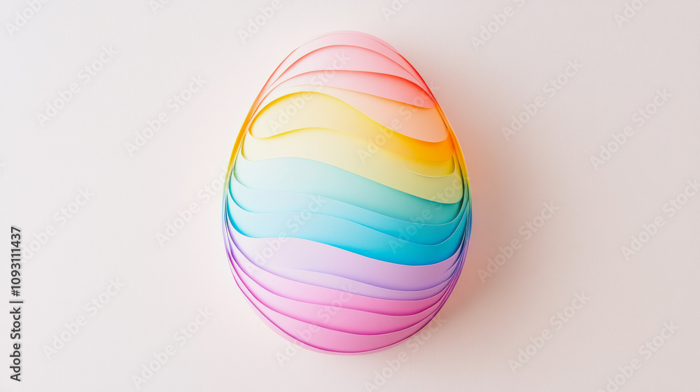 Creative easter egg craft showcasing colorful layered design in bright hues. Generative AI Creative easter egg craft showcasing colorful layered design in bright hues. Generative AI