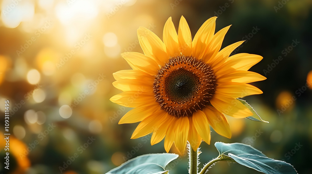 Fototapeta premium Photo Sunflower Bloom Sunlight Nature Yellow Petal