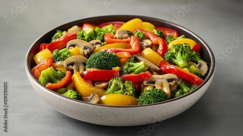 Colorful vegetable stir-fry kitchen food photography indoor close-up healthy eating concept