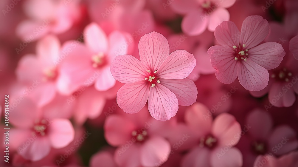 A close-up of delicate pink flowers, showcasing their intricate petals and vibrant color. A close-up of delicate pink flowers, showcasing their intricate petals and vibrant color.