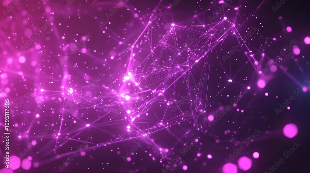 Abstract Purple Network Connecting Bright Lights Abstract Purple Network Connecting Bright Lights