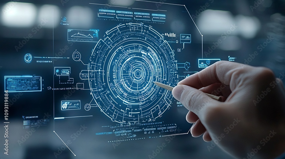 Businessman s hand holding a futuristic glowing digital interface featuring a assurance checklist and document control icons to demonstrate verification and compliance processes in a modern business Businessman s hand holding a futuristic glowing digital interface featuring a assurance checklist and document control icons to demonstrate verification and compliance processes in a modern business
