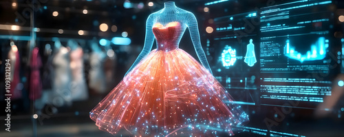 3D Illustration - Fashion Technology Dress Design Innovation