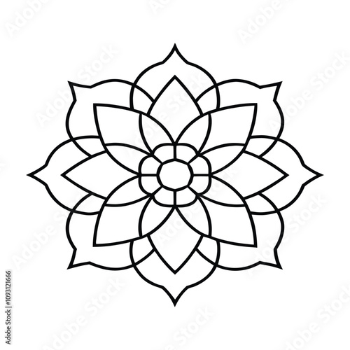 Round ornament pattern. Stencil. Mandala. Ethnic decorative background. Vector illustration