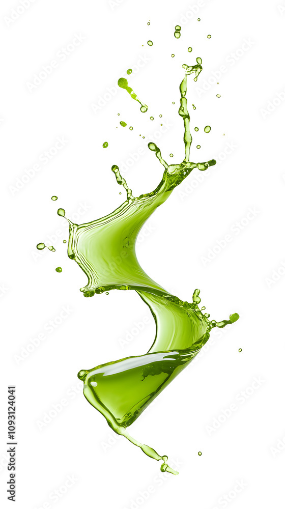Green liquid splash isolated on white background Green liquid splash isolated on white background