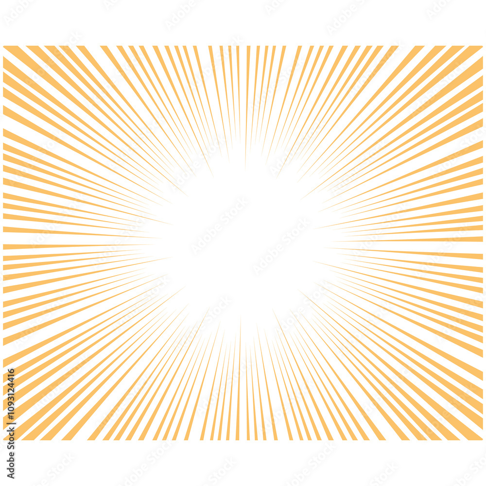 Obraz premium オレンジの集中線(サンバースト)