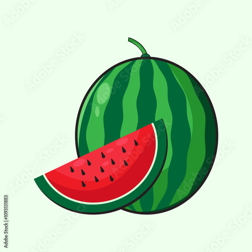watermelon illustration. fruits vector concept.