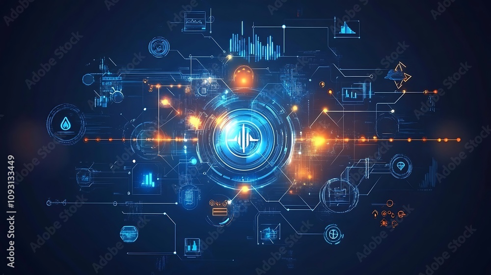 Abstract Digital Network with Data Visualization and Interconnected Nodes Abstract Digital Network with Data Visualization and Interconnected Nodes
