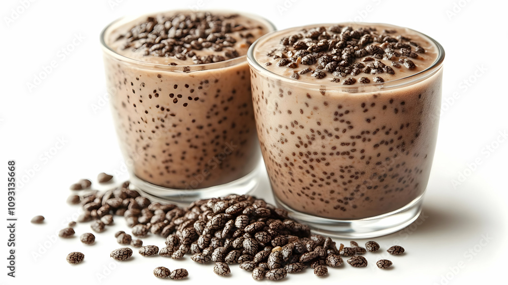 Photo Chocolate Chia Seed Pudding Dessert Healthy Snack Photo Chocolate Chia Seed Pudding Dessert Healthy Snack