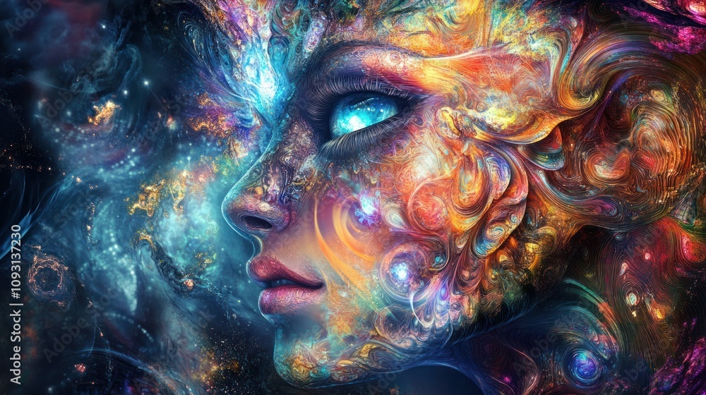 Iridescent fractal art with intricate patterns, glowing metallic textures, and a surreal futuristic aesthetic Iridescent fractal art with intricate patterns, glowing metallic textures, and a surreal futuristic aesthetic
