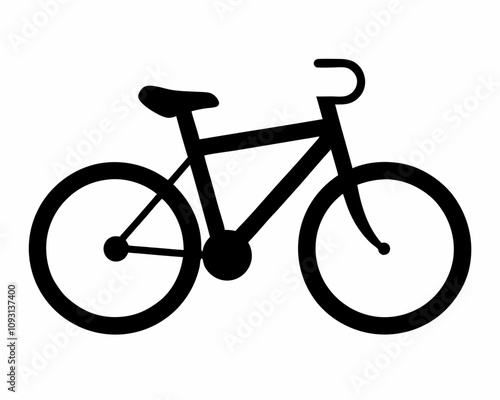 Bike free icon vector silhouette black on white background