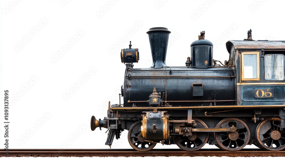 Fast Moving Train Engine on Isolated Background Fast Moving Train Engine on Isolated Background