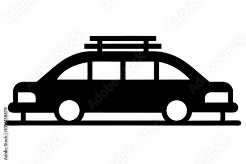 Roof Rack vector black silhouette on white background