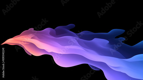 Vibrant Curved Shapes on Black Background