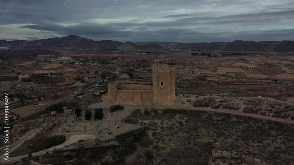 Aerial view of Jumilla Castle, Murcia, Spain Aerial view of Jumilla Castle, Murcia, Spain