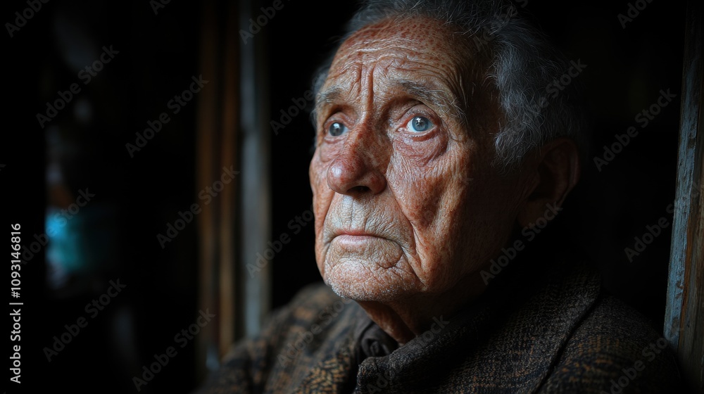 A contemplative elderly man with a profound expression gazes thoughtfully into the distance, capturing the essence of wisdom and accumulated life experiences A contemplative elderly man with a profound expression gazes thoughtfully into the distance, capturing the essence of wisdom and accumulated life experiences