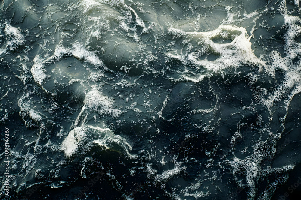 Naklejka premium Photo Dark Water Foam Texture Abstract Background