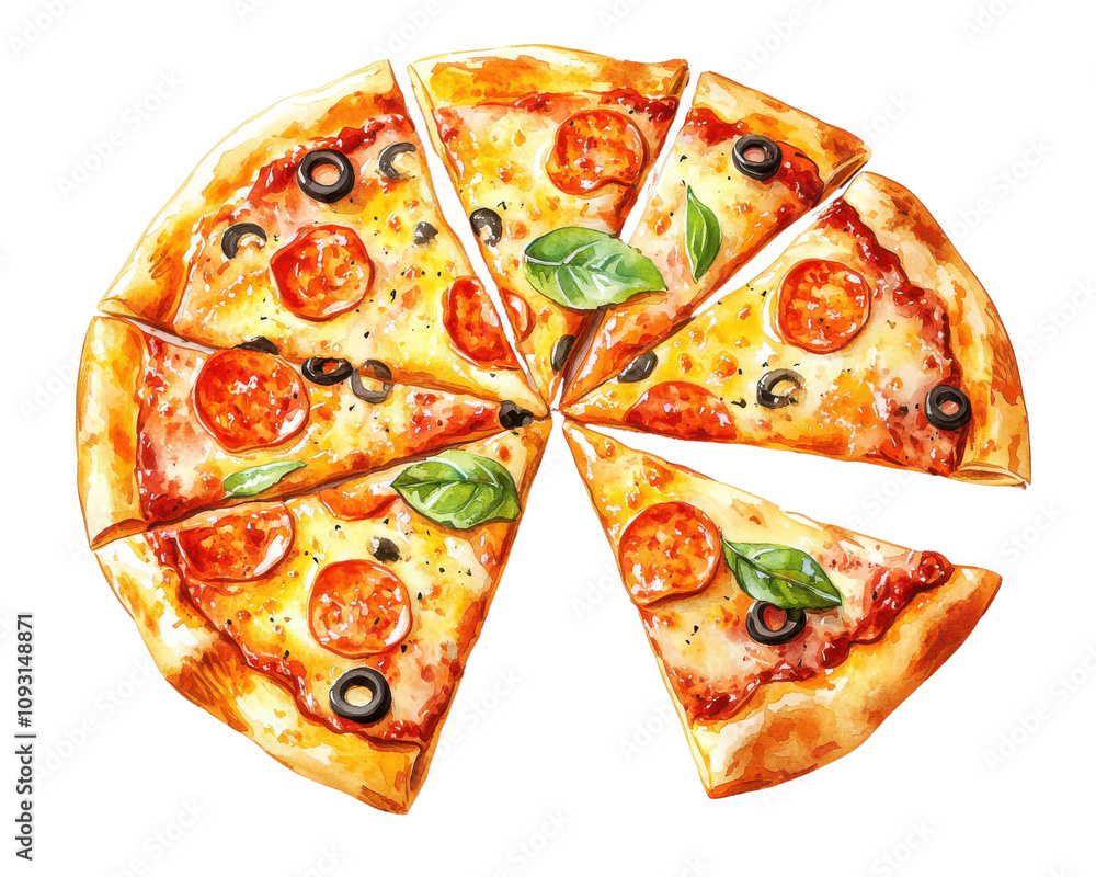 Delicious pizza on a white isolated background. Delicious pizza on a white isolated background.