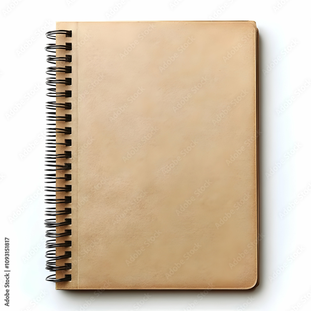 Photo Notebook Paper Spiral Blank Page Stationery Brown Office Photo Notebook Paper Spiral Blank Page Stationery Brown Office