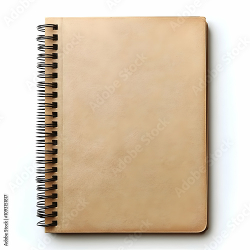 Photo Notebook Paper Spiral Blank Page Stationery Brown Office