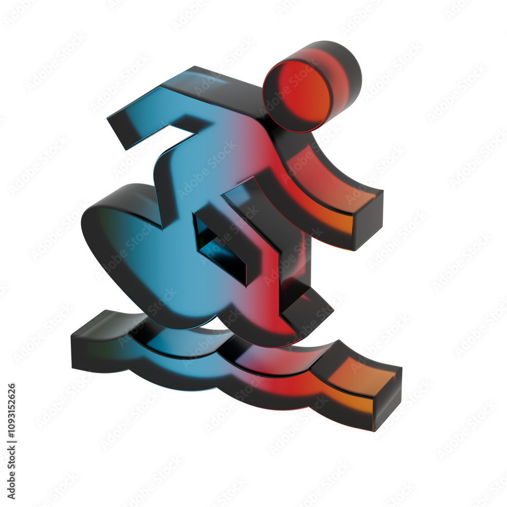 3D Gradient Surfing symbol icons 3D Gradient Surfing symbol icons