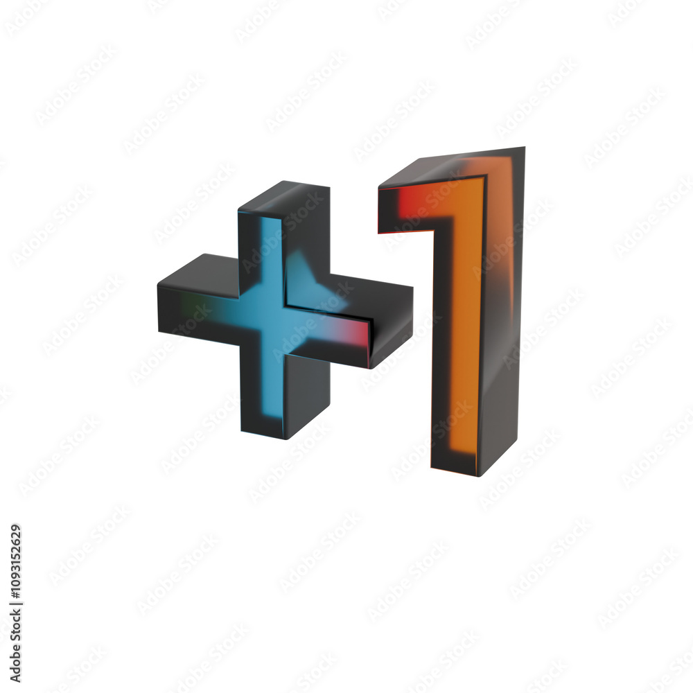 Fototapeta premium l abstract illustrations Blue Plus One symbol icons