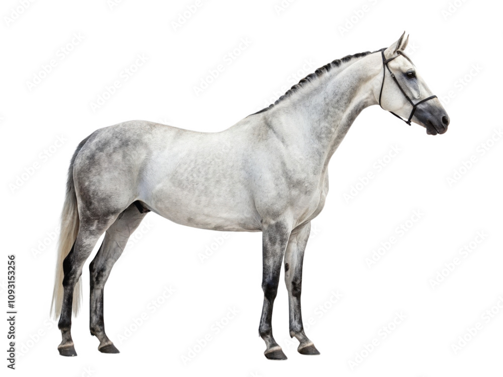 Fototapeta premium A gray horse isolated on transparent background