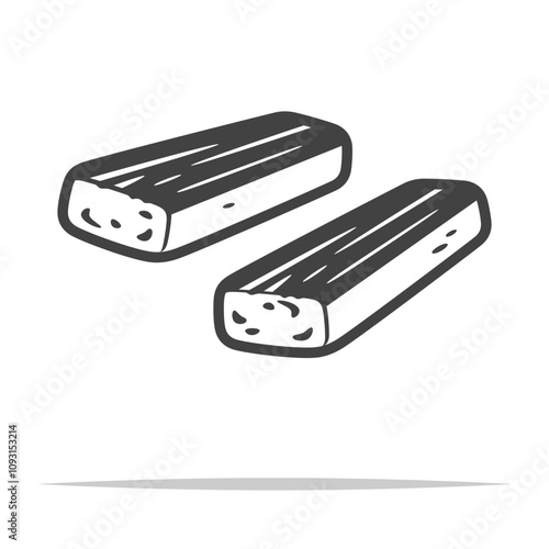 Crab stick icon transparent vector isolated