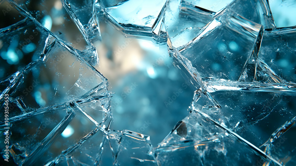Abstract Background - Shattered Ice, Blue, Crystal, Frozen, Texture, Winter, Cold, Frost, Close Up, Macro Abstract Background - Shattered Ice, Blue, Crystal, Frozen, Texture, Winter, Cold, Frost, Close Up, Macro