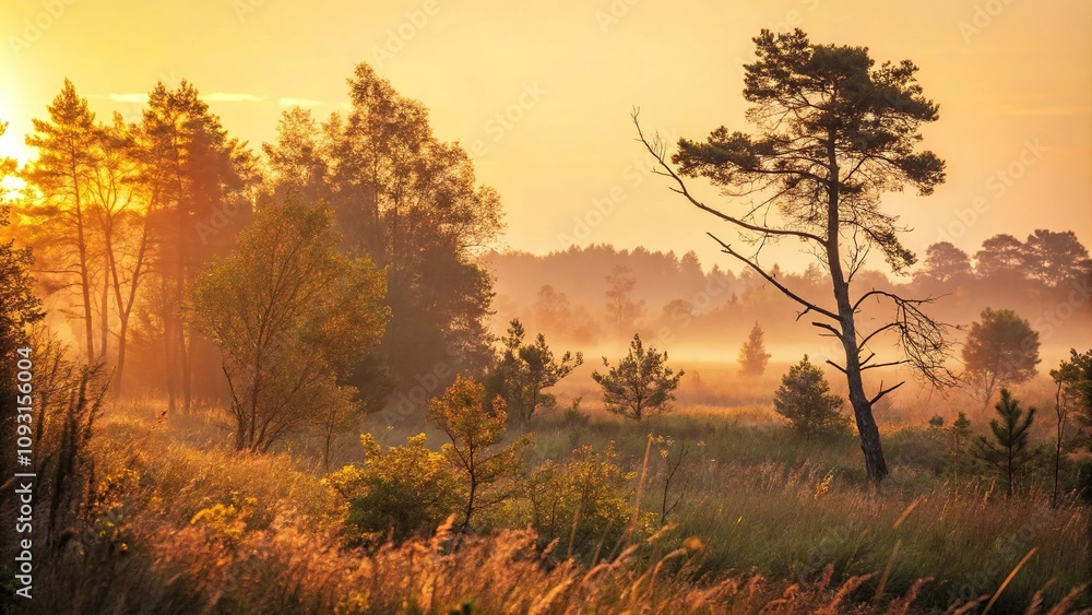 Softly glowing yellow-orange hues of a forest at sunset with blurred trees and underbrush featuring colorful grains and subtle noise effect, yellow orange gradient, natural scenery Softly glowing yellow-orange hues of a forest at sunset with blurred trees and underbrush featuring colorful grains and subtle noise effect, yellow orange gradient, natural scenery