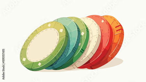 Casino Poker Chips and Gambling Coins Vector Illustration