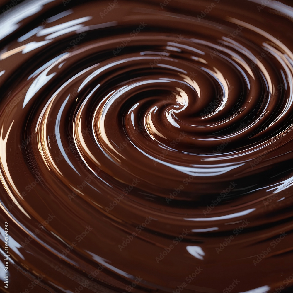 Swirling melted chocolate with glossy texture Swirling melted chocolate with glossy texture