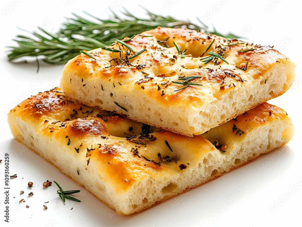 Photo, Rosemary Focaccia Bread, Italian Flatbread Photo, Rosemary Focaccia Bread, Italian Flatbread