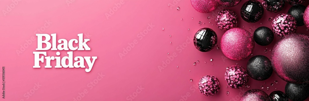 Black Friday sale advertisement with pink festive background Black Friday sale advertisement with pink festive background