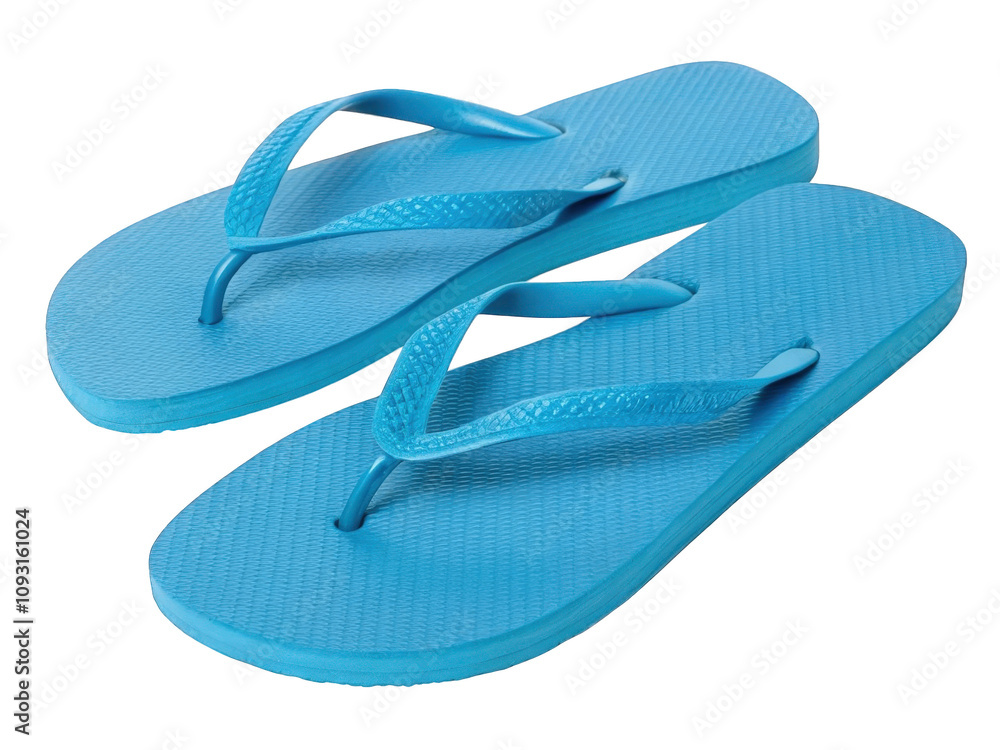 Blue flip flops isolated on transparent background Blue flip flops isolated on transparent background